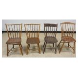 1224	GROUP OF ASSORTED ANTIQUE WINDSOR CHAIRS