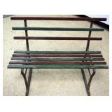 1226	WOOD LATHE AND METAL GARDEN BENCH, APPROXIMATELY 42 IN X 23 IN X 31 IN H