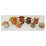 1242	GROUP OF SLIP DECORATED POTTERY, LARGEST APPROXIMATELY 7 IN X 6 IN HIGH