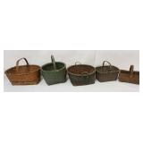 1252	GROUP OF WOOD SPLINT WOVEN BASKETS, LARGEST APPROXIMATELY 17 IN X 13 IN X 13 IN HIGH