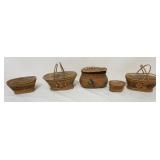 1259	VINTAGE RICE STRAW BASKETS, LARGEST APPROXIMATELY 7 IN X 5 IN X 5 IN