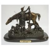 1001	PJ MENE CONTEMPORARY BRONZE *AFTER THE HUNT IN SCOTLAND*, APPROXIMATELY 17 IN X 18 IN X 12 IN HIGH