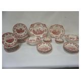 1020	JOHNSON BROS IRONSTONE CHINA, 44 PIECES, OLD BRITAIN CASTLES DINNERWARE