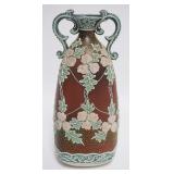 1027	NIPPON MORIAGE DOUBLED HANDLED VASE, APPROXIMATELY 9 IN HIGH