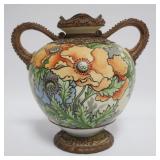 1041	HAND PAINTED NIPPON MORIAGE DOUBLE HANDLED VASE, APPROXIMATELY 8 IN HIGH