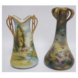 1047	NIPPON HAND PAINTED VASES, TALLEST APPROXIMATELY 11 IN HIGH