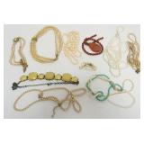 1064	ASSORTMENT OF APPROXIMATELY 10 LADIES PEARL NECKLACES AND GLASS STONE NECKLACE AS FOUND
