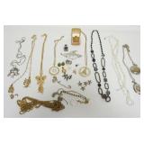 1069	ASSORTED JEWELRY INCLUDING NECKLACES AND POCKET WATCH, SOME MARKED BY MAKER