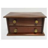 1073	ANTIQUE MAHOGANY JEWELRY/TRINKET BOX W/LIFT LID & FINE HAND DOVETAILED DRAWER, APPROXIMATELY 10