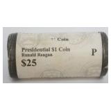 1112	25  ONE DOLLAR RONALD REAGAN P COINS