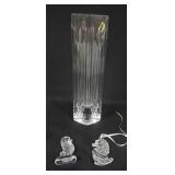 1121	WATERFORD CRYSTAL GEOMETRIC 11 IN HIGH VASE & SEAHORSE ORNAMENT