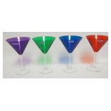 1123	WATERFORD CRYSTAL MARQUIS *VINTAGE JEWELS* COLORED MARTINI GLASSES, APPROXIMATELY 8 IN HIGH