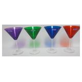 1124	WATERFORD CRYSTAL MARQUIS *VINTAGE JEWELS* COLORED MARTINI GLASSES, APPROXIMATELY 8 IN HIGH