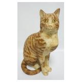 1128	CARVED & PAINTED WOOD CAT, APPROXIMATELY 13 IN X 9 IN X 17 IN HIGH