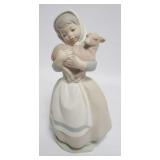 1142	LLADRO FIGURINE, GIRL HOLDING LAMB, APPROXIMATELY 8 IN HIGH