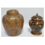 1151	CLOISONNE COVERED JARS, LARGEST APPROXIMATELY 9 IN HIGH
