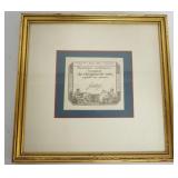 1170	1793 FRENCH REVOLUTIONARY ASSIGNAT FRAMED & MATTED, APPROXIMATELY 9 1/2 IN SQUARE OVERALL