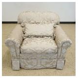 1183	OVERSIZED UPHOLSTERED ARM CHAIR, APPROXIMATELY 39 IN X 38 IN X 33 IN HIGH