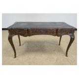 1194	JOHN WIDDICOMB 3 DRAWERS FRENCH PROVINCIAL WRITING TABLE W/INSET LEATHER TOP, WEAR TO LEATHER, 