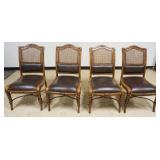 1204	SET OF 4 BENT WOOD UPHOLSTERED CANE BACK SIDE CHAIRS, EACH CHAIR APPROXIMATELY 23 IN X 20 IN X 