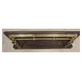 1207	HANGING WOOD SHELF W/ORNATE BRASS LOWER GALLERY, APPROXIMATELY 58 IN X 16 IN X 9 IN HIGH
