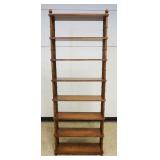 1211	BAMBOO TURNED TALL & NARROW DISPLAY SHELF, APPROXIMATELY 30 IN X 9 IN X 82 IN HIGH