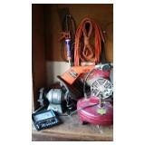 bench grinder, compressor +