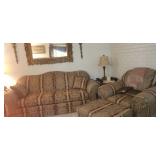 Couch and matching armchair with ottoman