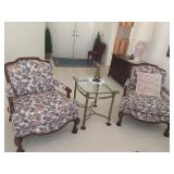 (2) Upholstered Arm Chairs