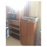1 of 2 blonde bookcases / Media Cabinet