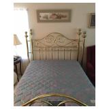 Queen Brass Headboard / Footboard and Mattress