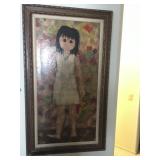 Mid Century Big Eyes Painting