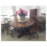 Maple Dining Table w/6 chairs & 2 Table Leaves