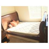Queen Sleigh Bed - Full Mattress Set
