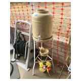 vintage water jug on stand