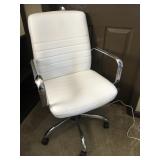 1 of 2 White Office Chairs
