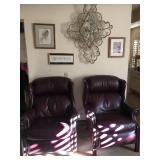 (2) Leather Reclining Arm Chairs (2) Leather Reclining Arm Chairs