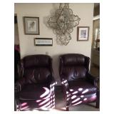 (2) Leather Reclining Arm Chairs