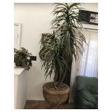 Large Faux Plant in Cement Pot