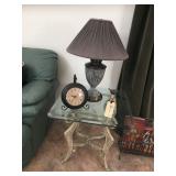 Metal End Table w/glass