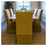 6 Green Upholstered chairs