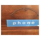Vintage Glass Phone Sign