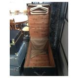 inside vintage wardrobe trunk