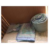 Crib Comforter, sheets, bumper pad