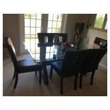 Dining Room Table w/6 leather Chairs and Glass Table