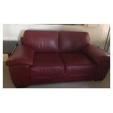 Red Leather Loveseat