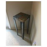 Metal Animal Print Pedestal Table