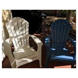 White & Blue Adirondack Chairs