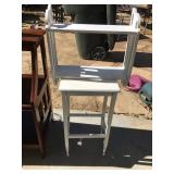 White pedestal table / wall shelf