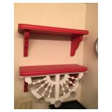 (2) REd Wall Shelves